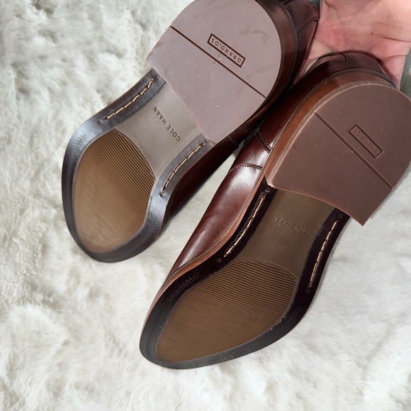 NWOB Cole Haan Grand OS Chelsea Boots Men’s Size 12 Leather Upper Chesnut Brown - Picture 6 of 6